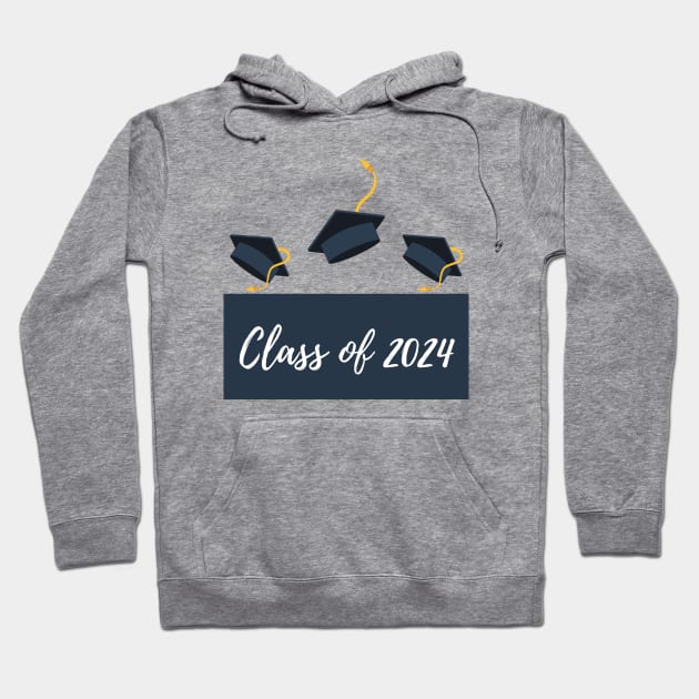 Class Of 2024. 2024 Design for Class Of/ Senior/ Graduation. Navy Hoodie by That Cheeky Tee